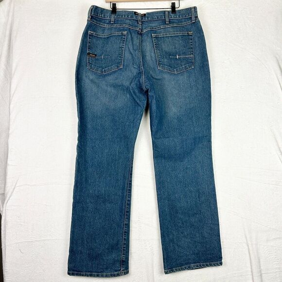 Ariat Rebar M4 Relaxed DuraStretch Basic Boot Cut Jean Size 38x32 Low Rise EUC - Picture 2 of 8